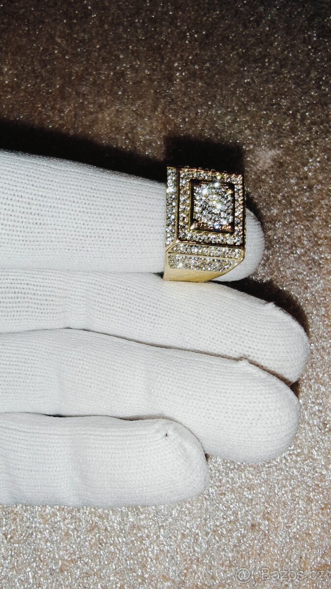 Sada 2 masivních pánských prstenů - Styl Rolex & Gold - 7