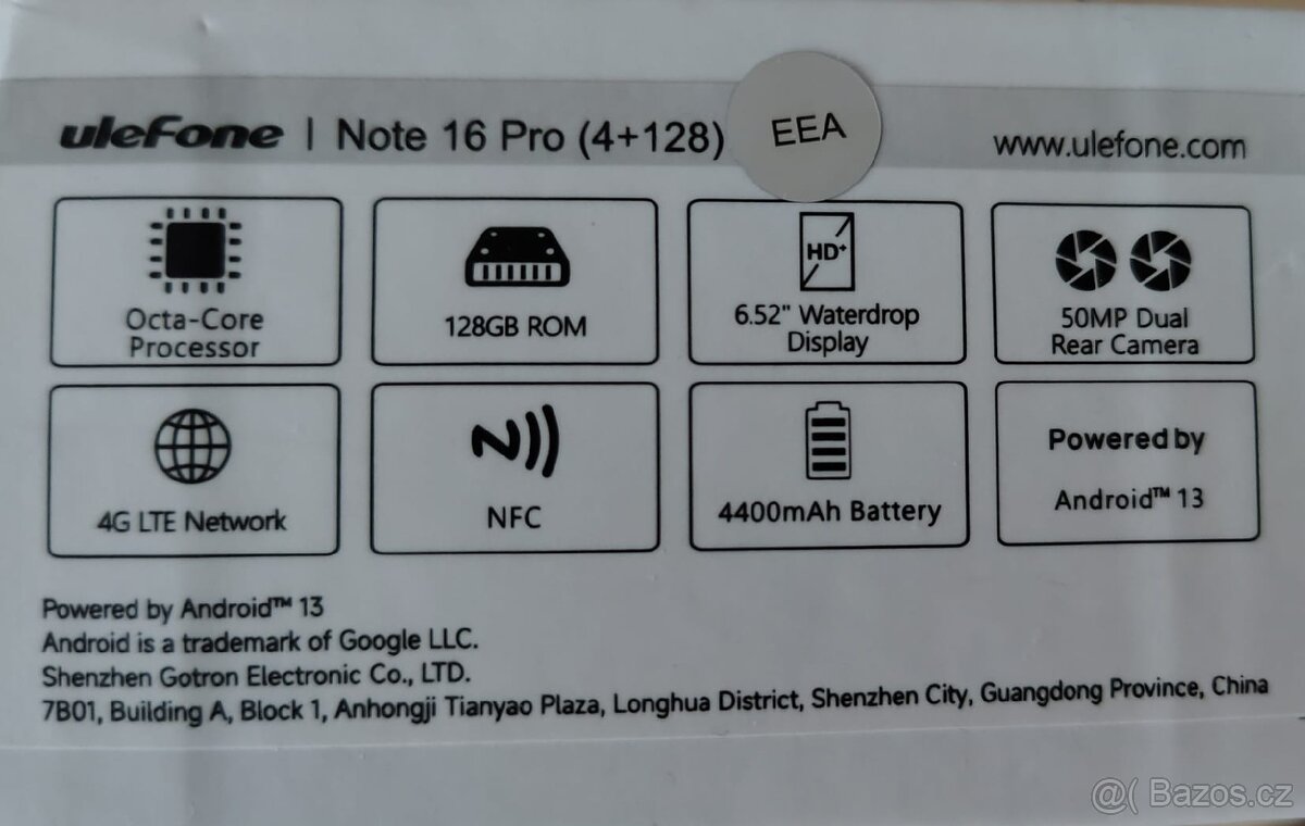 Ulefone Note 16 Pro (128GB) – Serenity Blue – TOP stav - 7