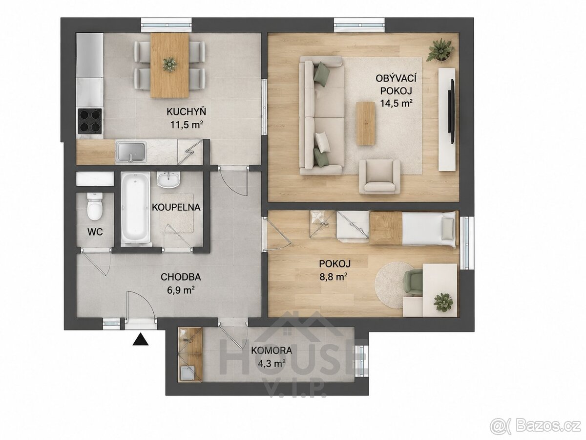 Prodej bytu 2+1 52 m², Hostouň, ev.č. 02139 - 7
