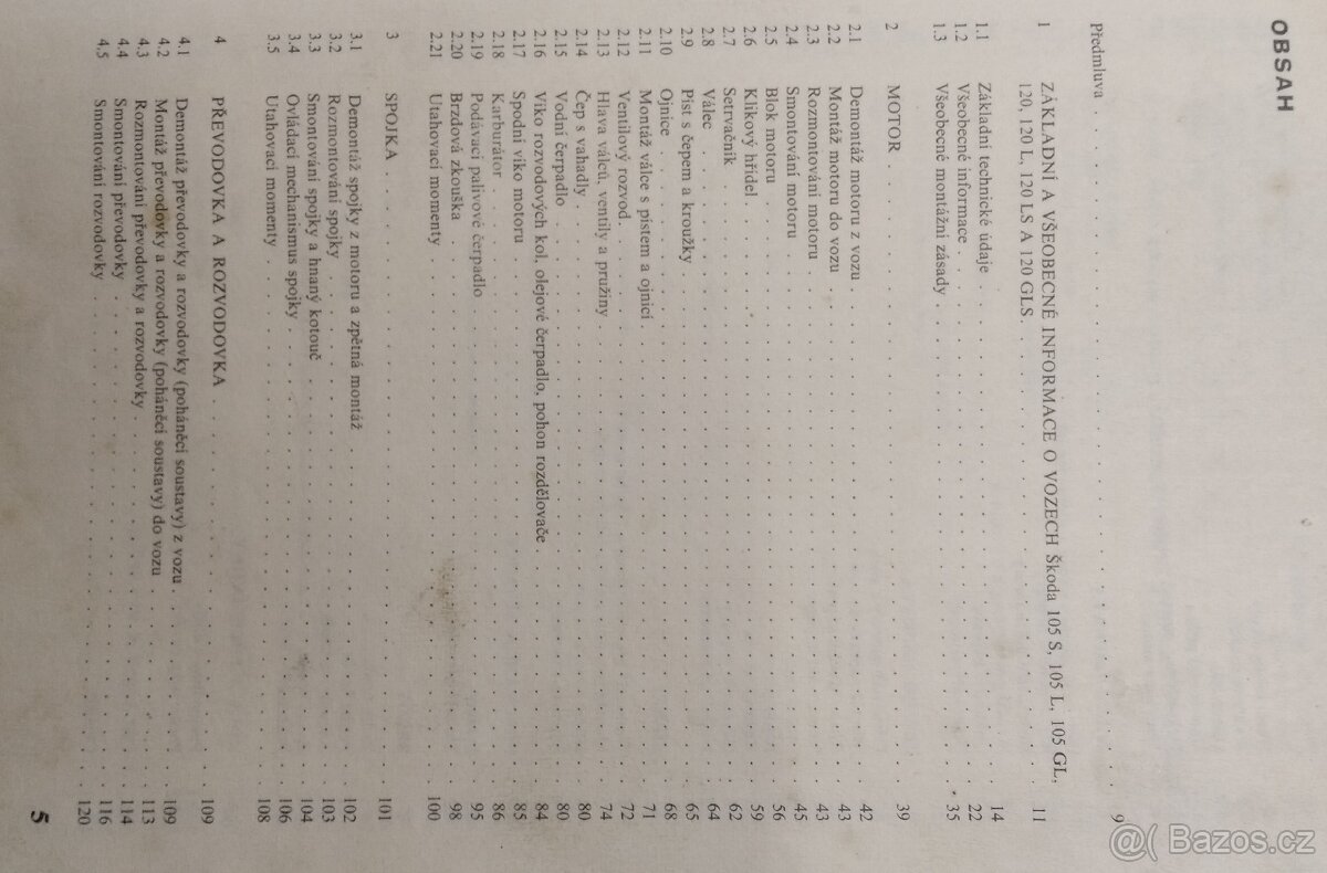 Prodám návod na údržbu a opravy aut škoda 105 a 120 - 7