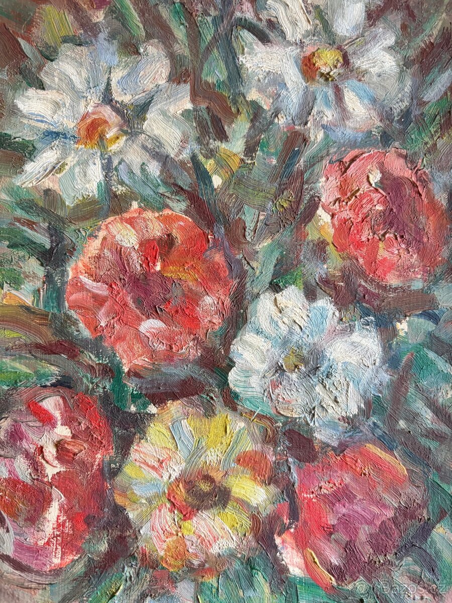 2 Obrazy Štefan Šiška staré oleje na plátně 57x37, 35x45 - 7