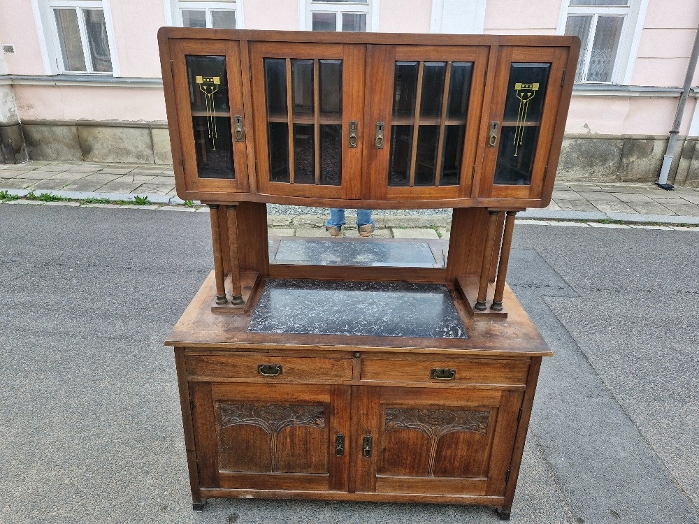 Komoda , malovana truhla, intarzovany pribornik - 7