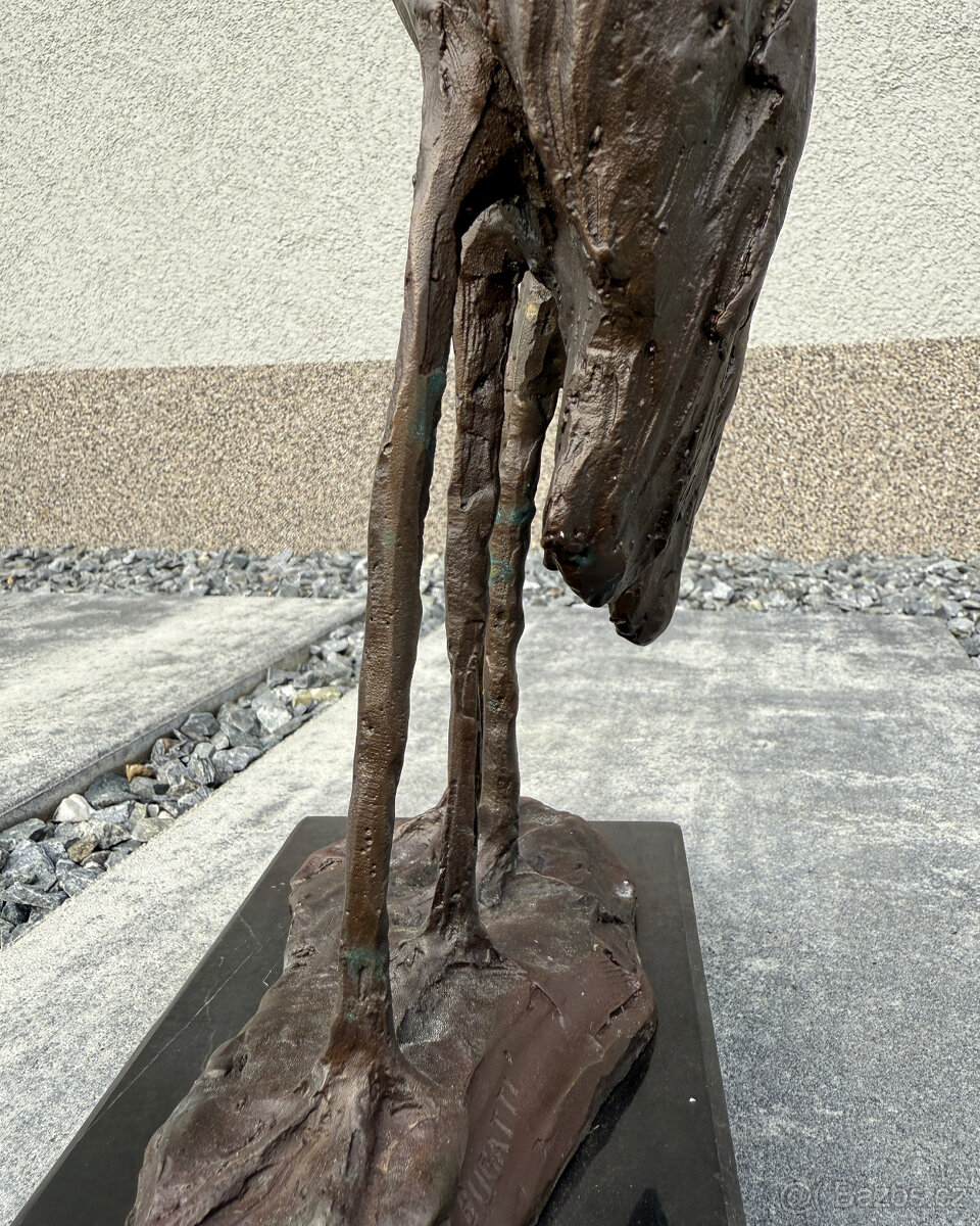 Bronzová socha Pár marabu exotická soška ptáků luxusní dekor - 7