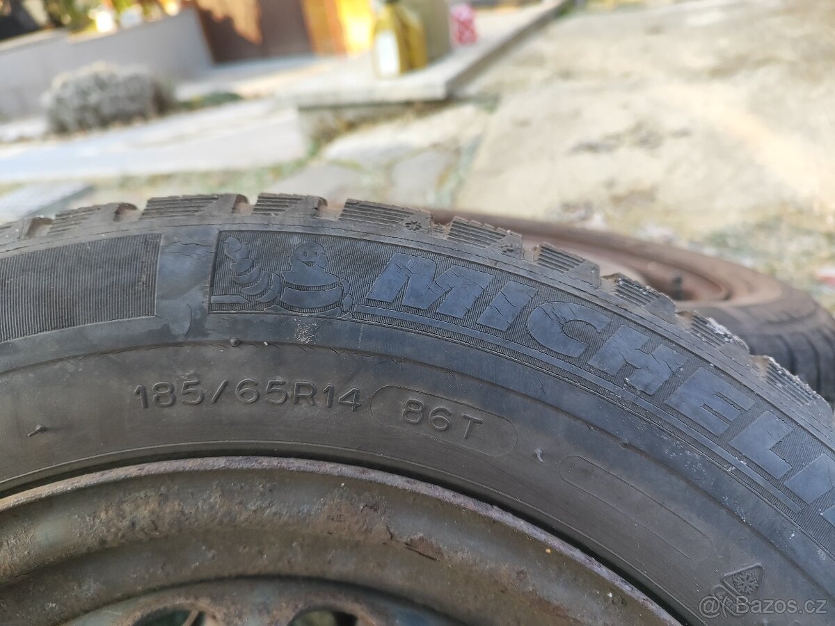 4x Disky + Zímní pneumatiky Michelin Alpin A3 185/65 R14 86T - 7