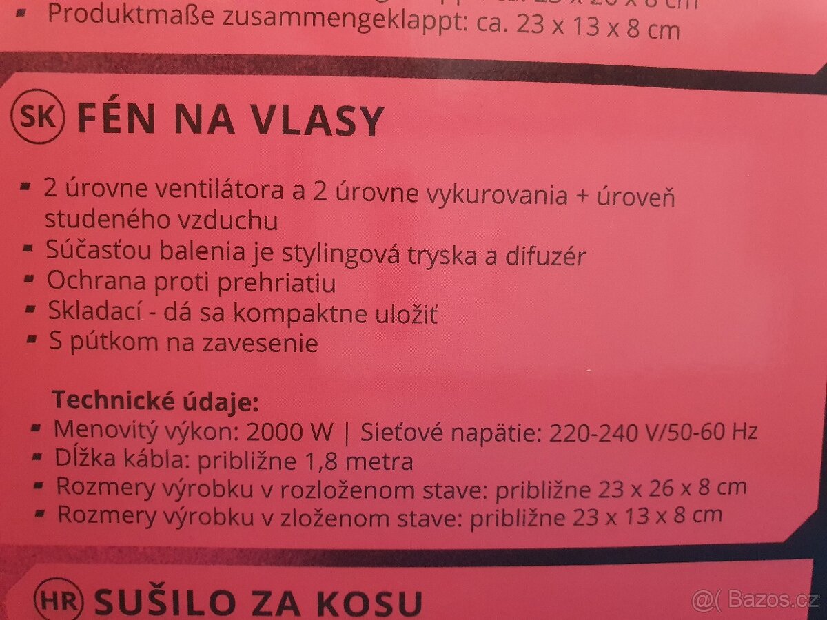 Fén na vlasy zn. CARRERA - - 7