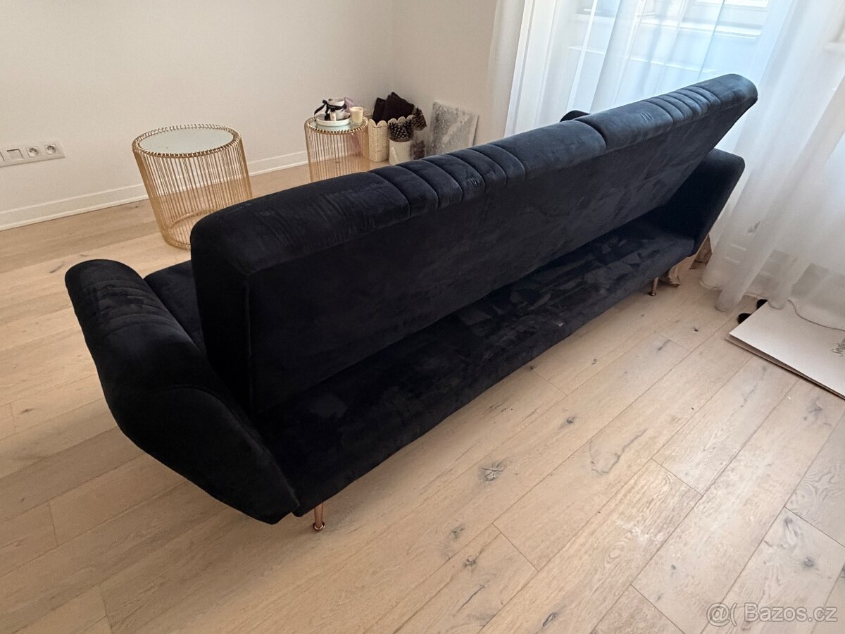 Semišová rozkládací pohovka - 7