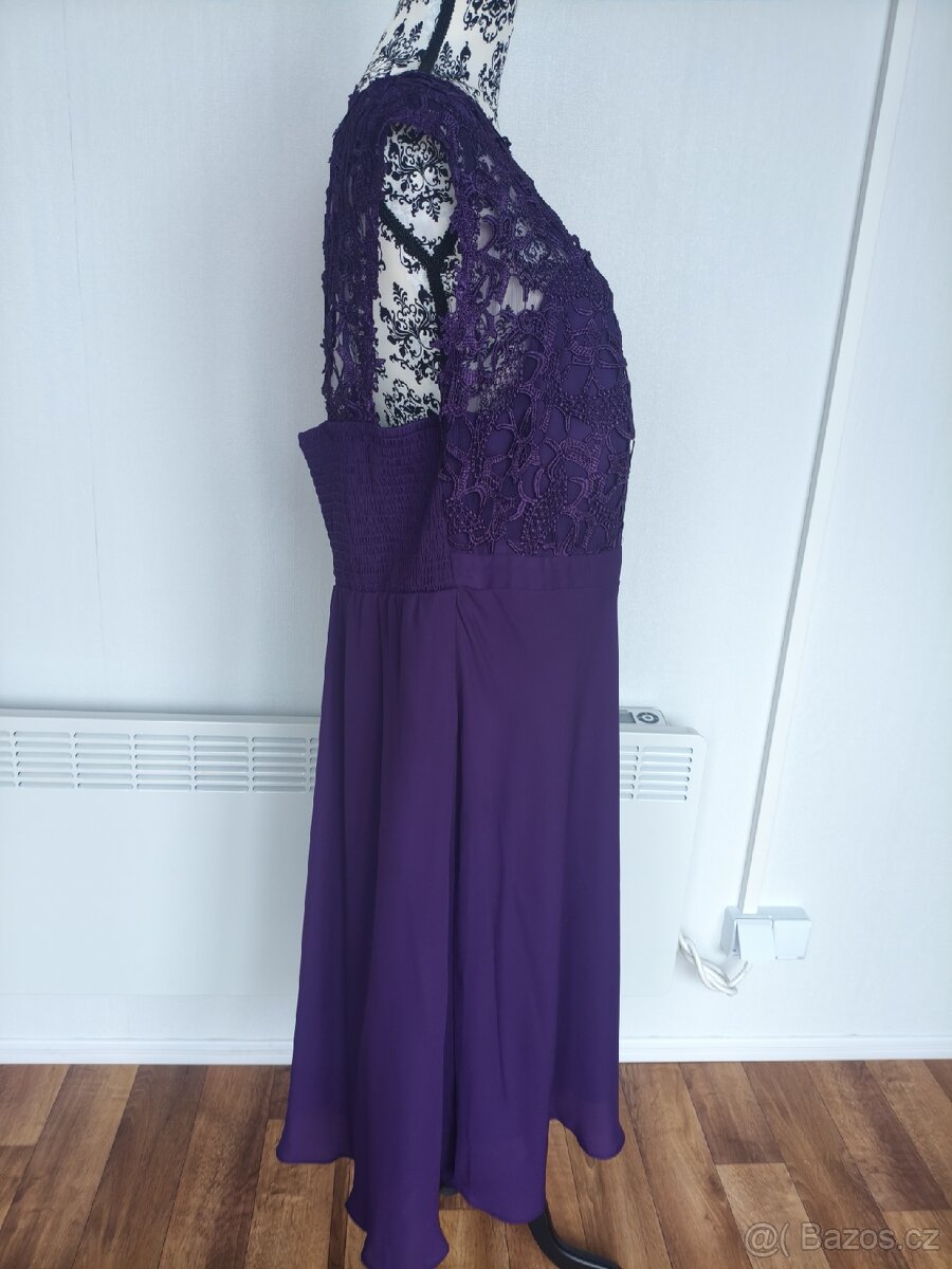 Fialové společenské šaty vel. 48 - 7