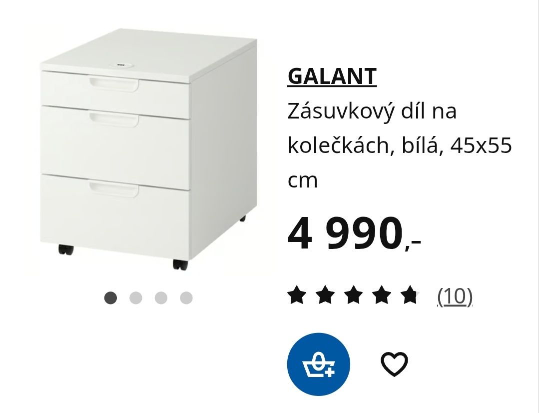 2x kontejner zásuvkový bílý Ikea Galant - 7