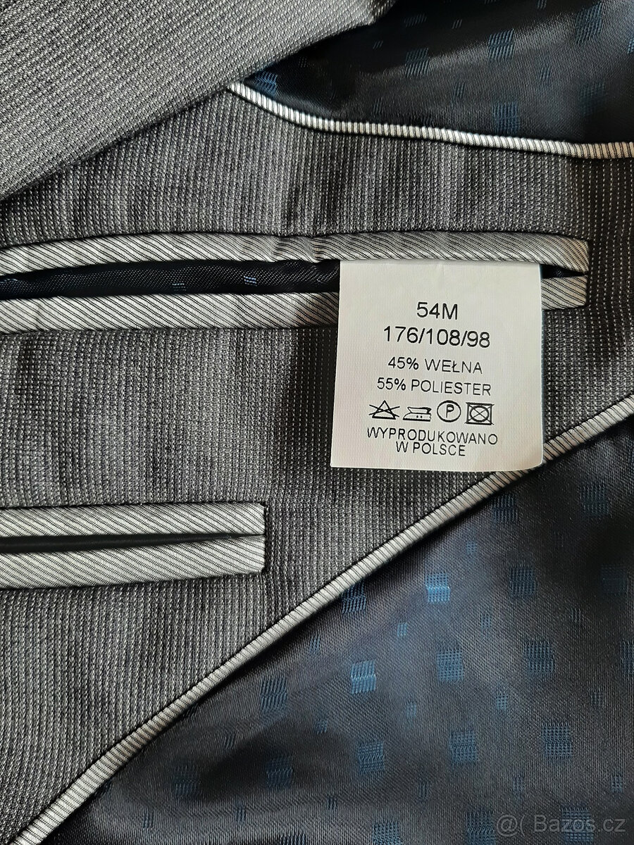 Šedý pánský oblek The KING vel. 54M - 7