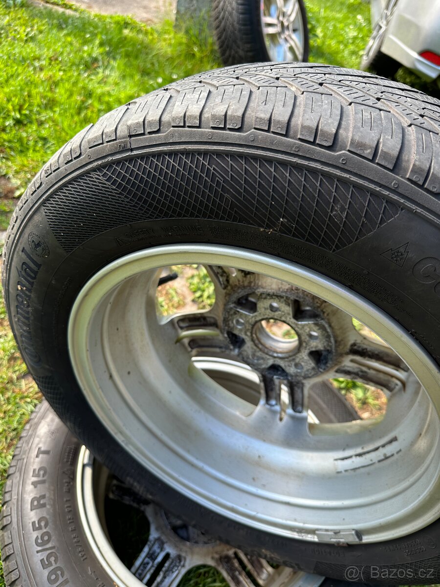 4x Alu kola 5x100 r15, ET 48, 6JJx15 + pneu 195/65 R-15 - 7