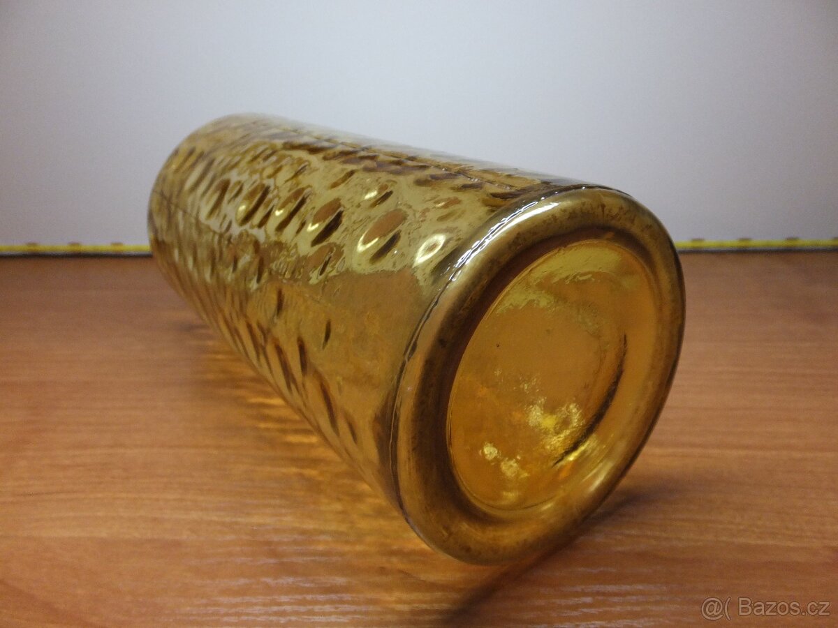 Retro ambrová pěkná velká váza. - 7