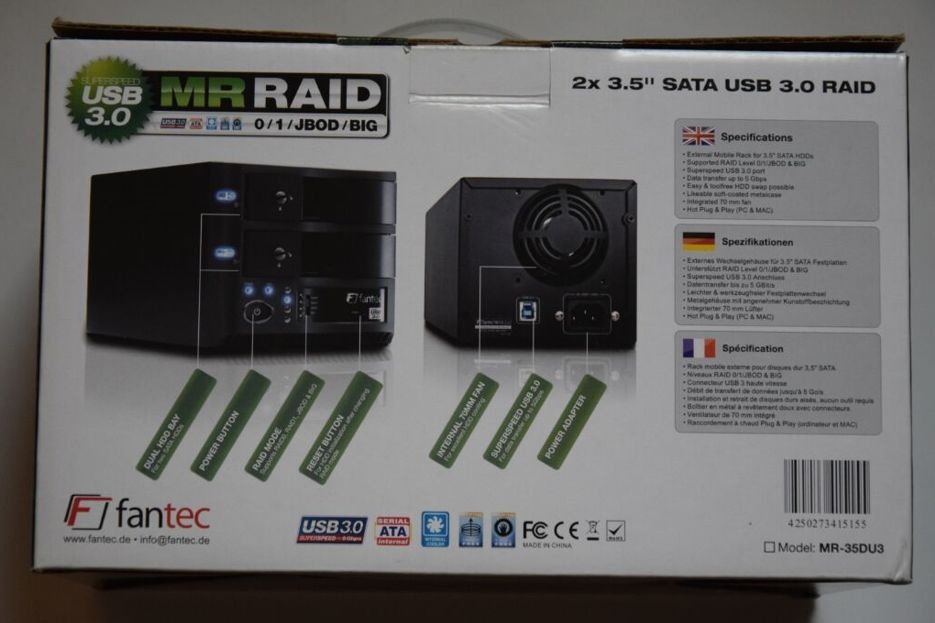 HDD externí box pro 2x 3,5´ SATA přes USB 3,0 - 7