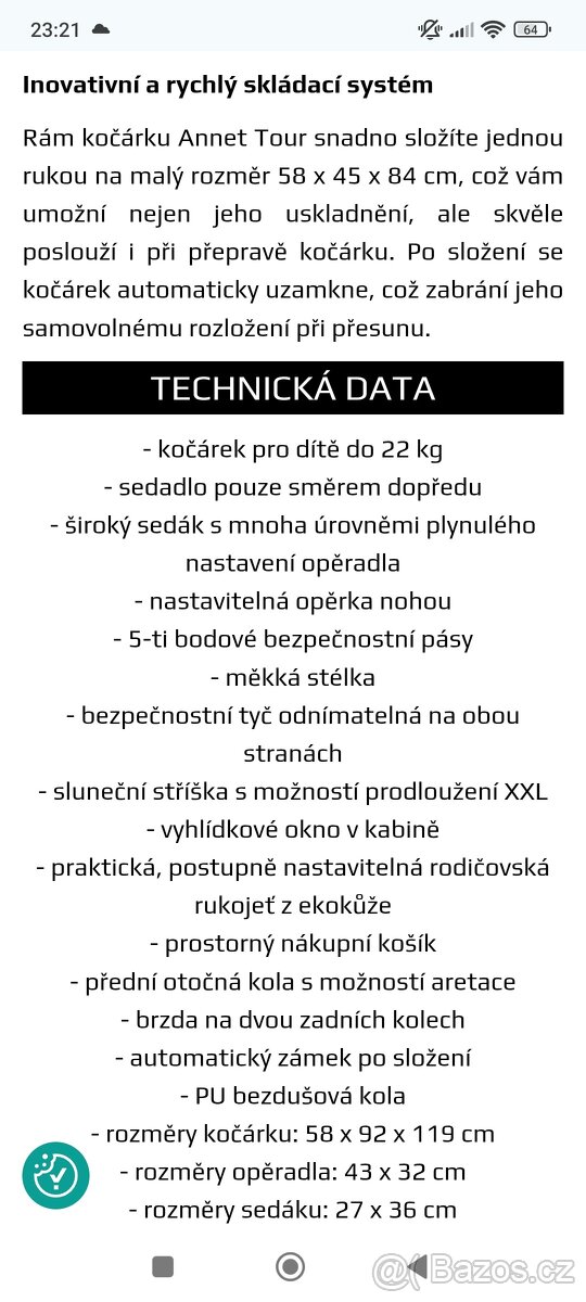 Sportovní kočárek Lionelo Annet Tour - 7