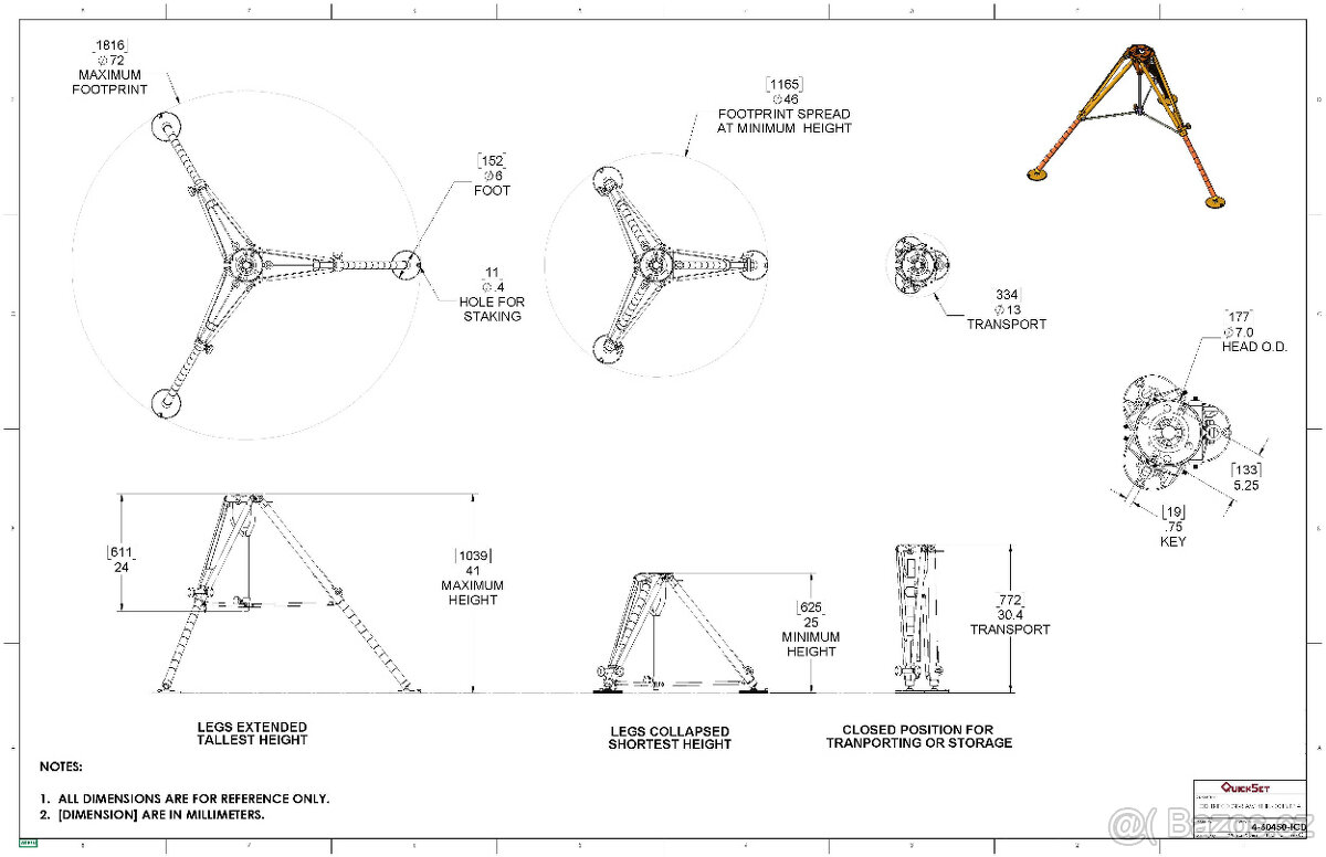 Profi stativ QUICKSET - Gibraltar / Made in USA - 7
