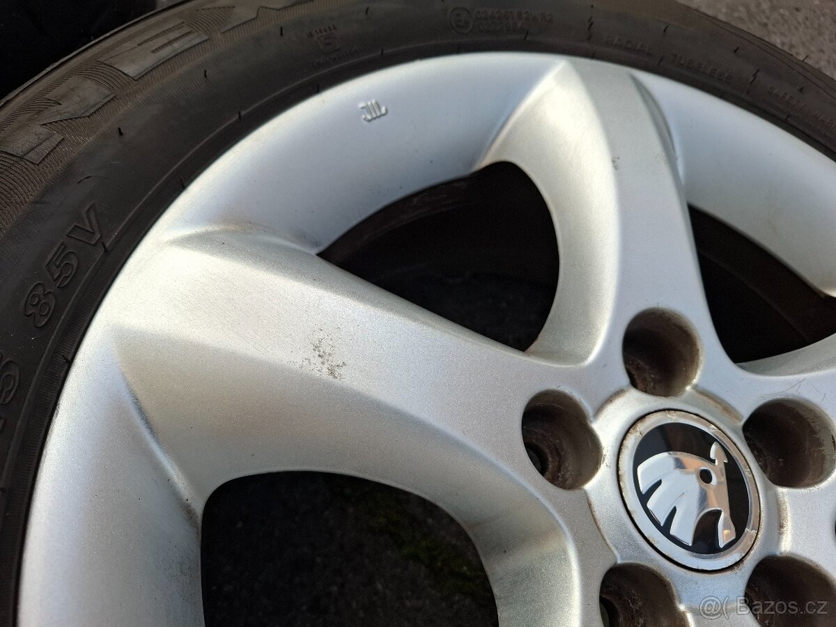 Alu kola 15" Skoda Antares 5x100 letni pneu 195/55R15 - 7
