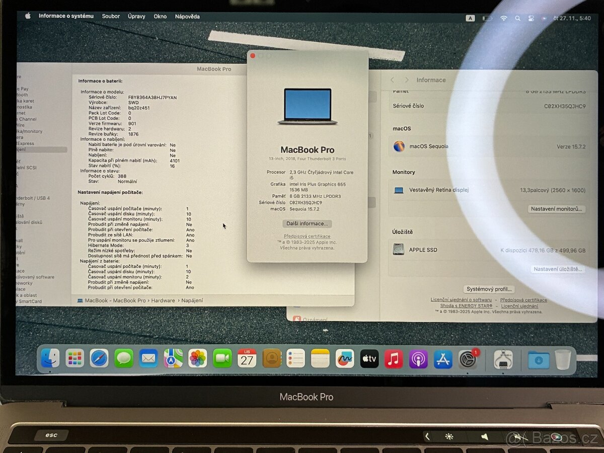 MacBook Pro 13'' 2018 / i5 / 8GB RAM / 512GB SSD - DPH - 7
