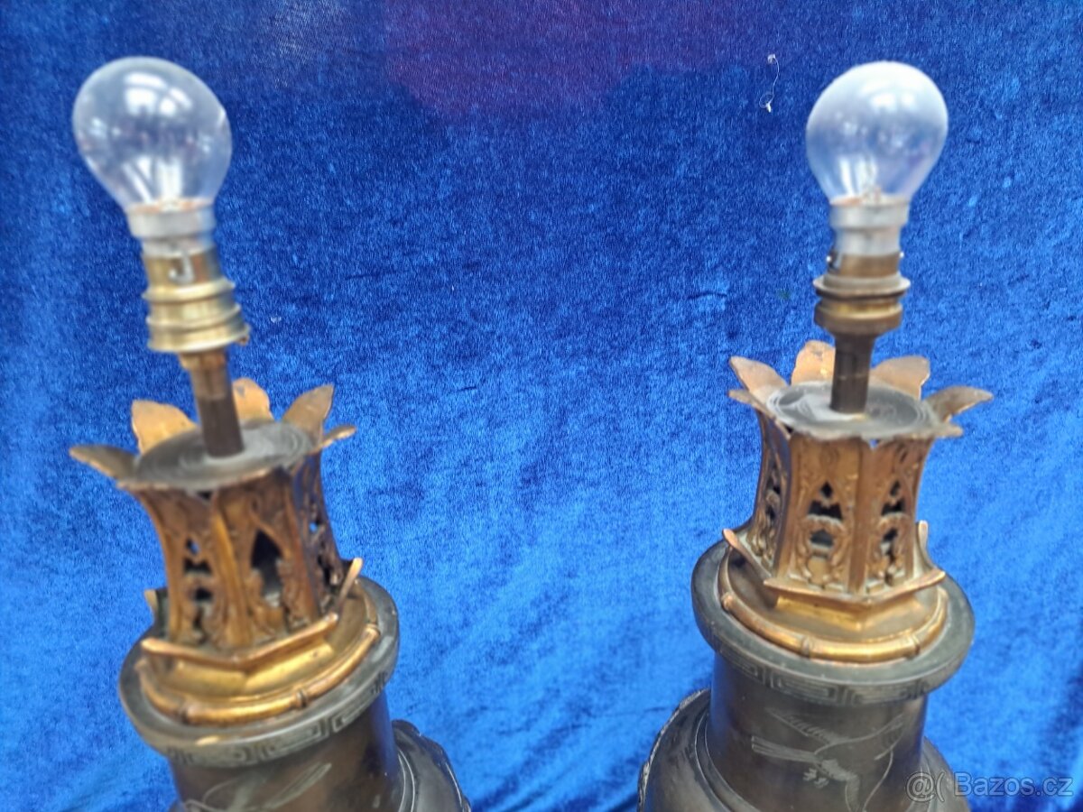 Dvě bronzové lampy - 7
