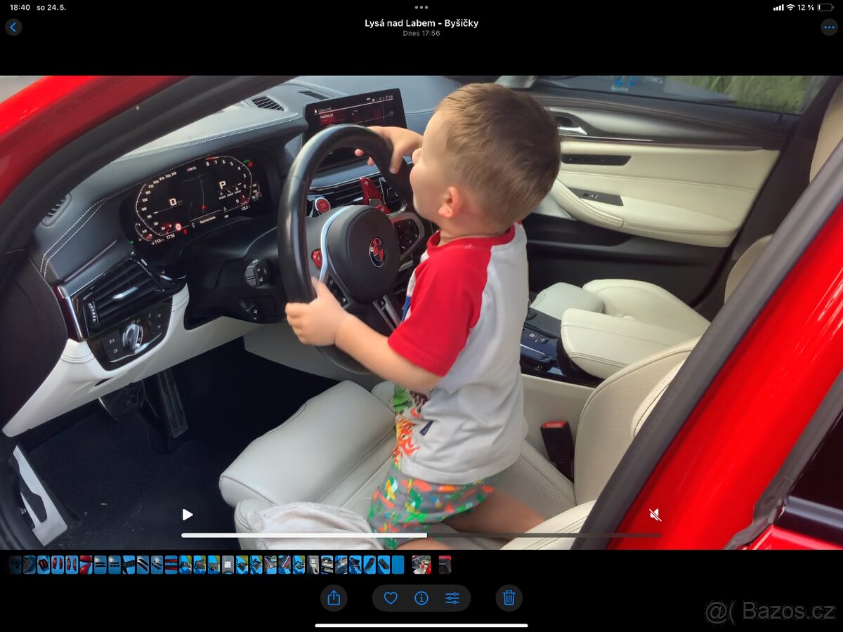 BMW M5 f90,M8 X5M X6M karbonová pádla červená - 7