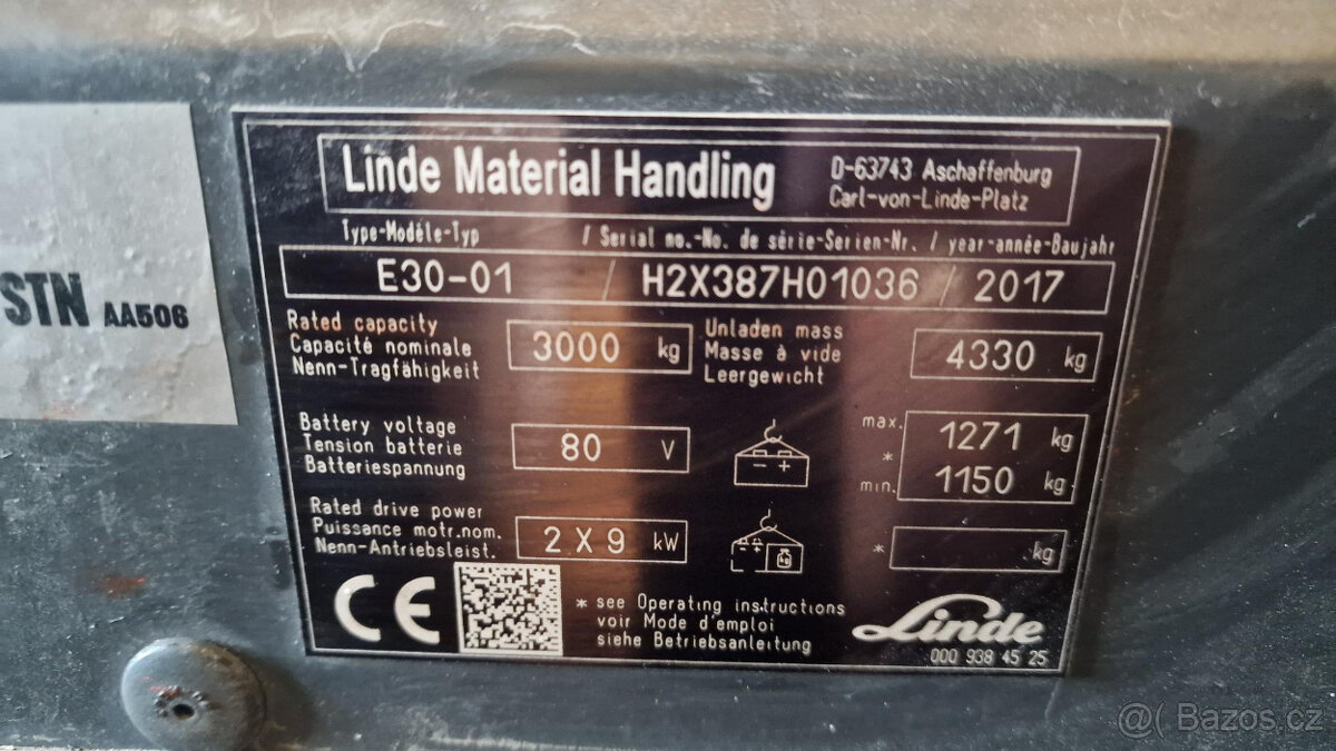 Linde E30, vysokozdvižný vozík VZV - 7