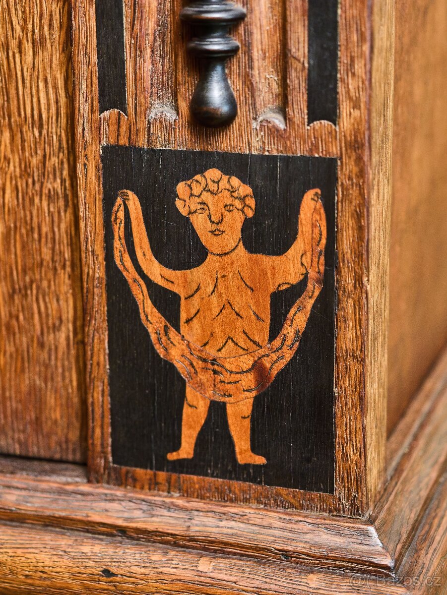 Holandská renesanční skříň ("Beeldenkast") ze 17. století - 7