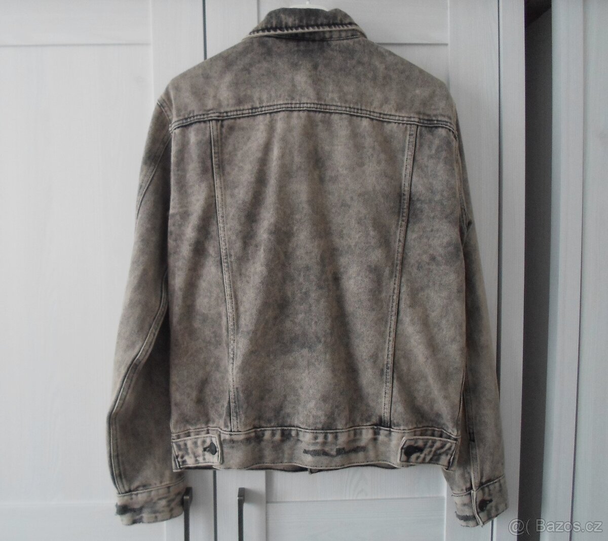 Šedá trhaná riflová bunda džíska - XS, S, M - 7