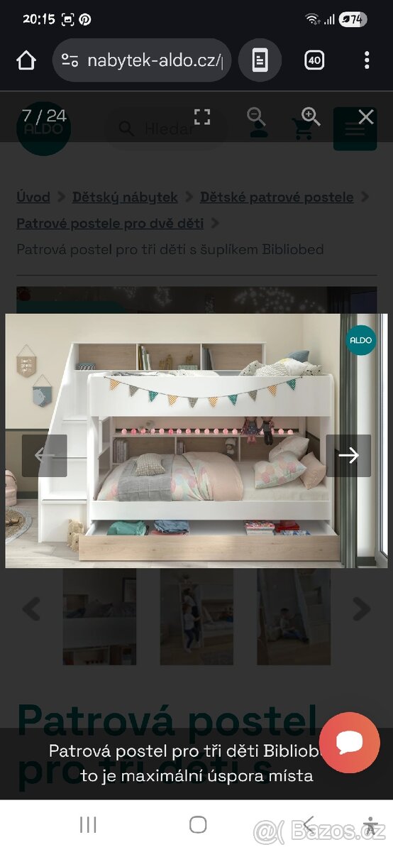 Palanda se schůdky (patrová postel) - 7