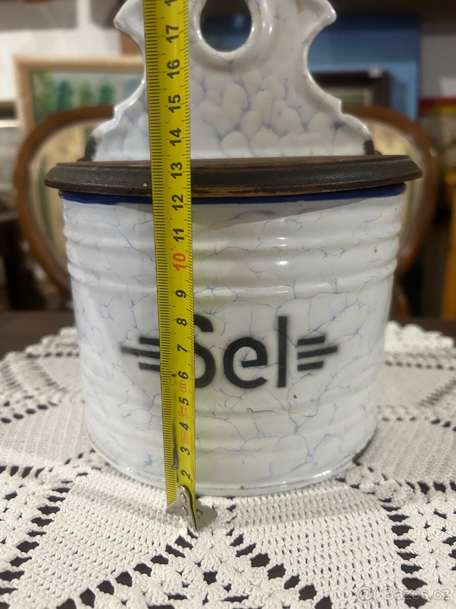 Stará smaltovaná solnička - 7