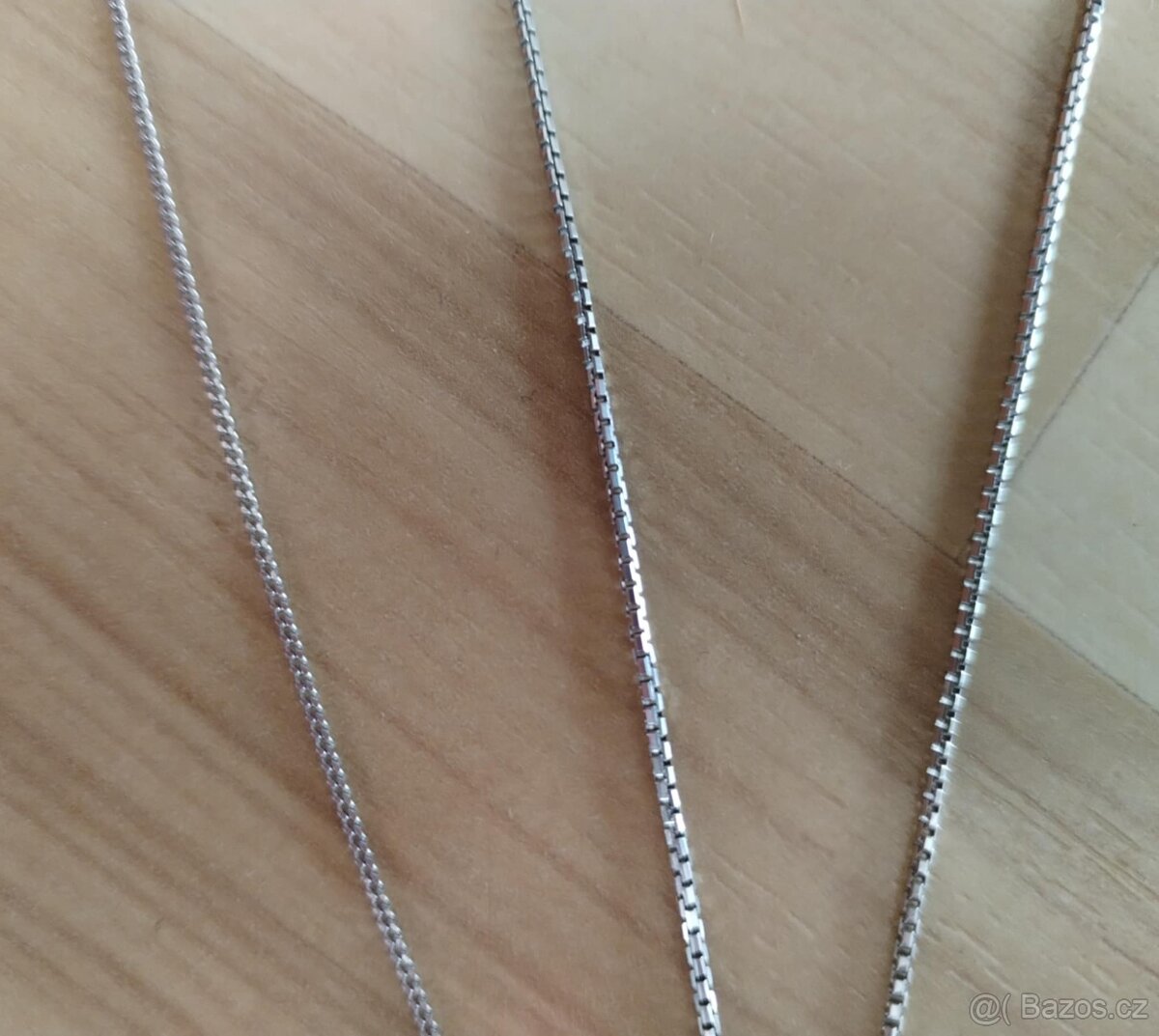 2x stříbrný řetízek, přívěsek srdce, penízek - 7