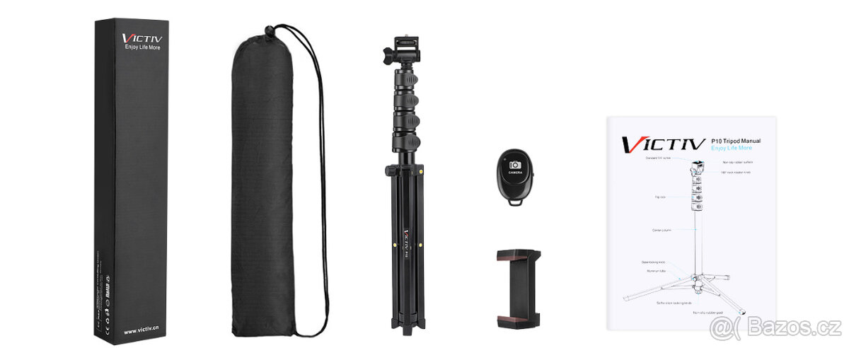 Stativ/selfie tyč Victiv P10 s dálkovým ovládáním - 7