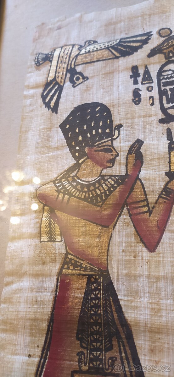 Obrazy malované na papyrus zarámované - 7