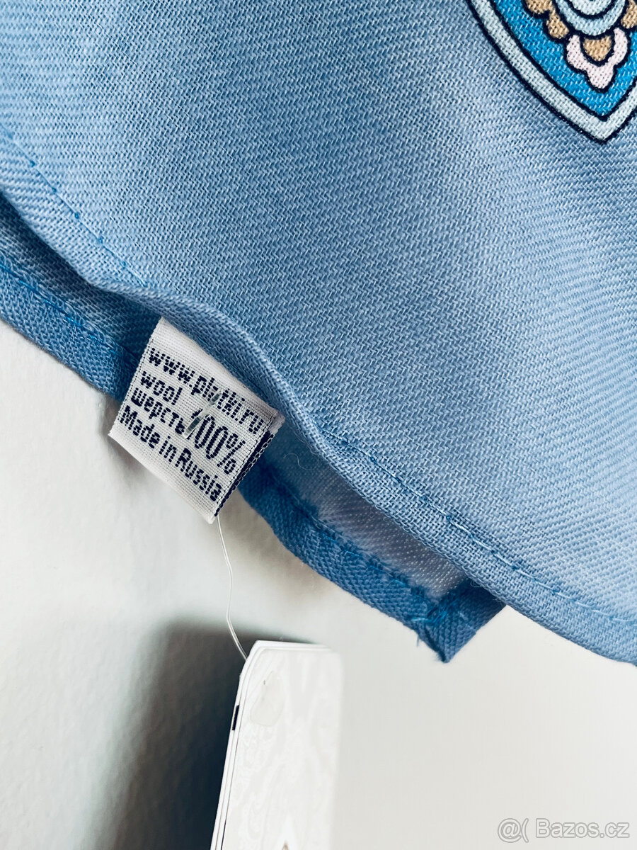 Ruský šátek 89x89 cm 100% merino, Pavlovskij Posad - 7