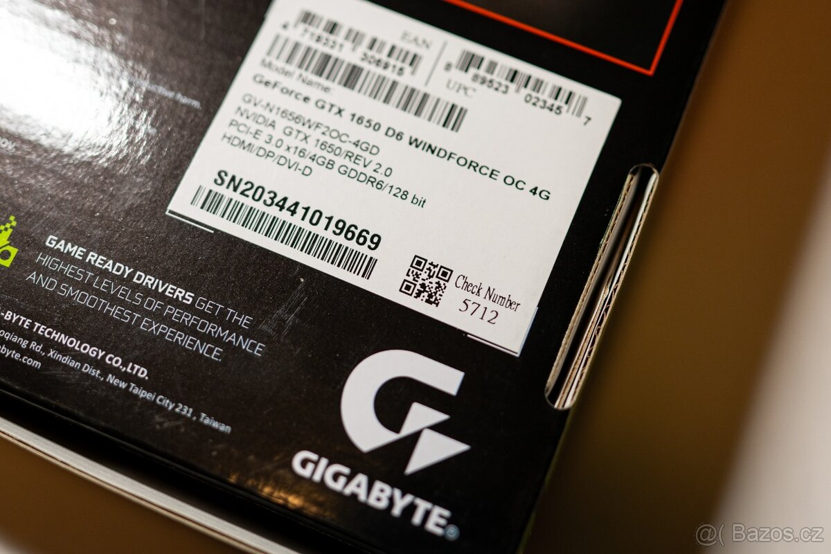 grafická karta Gigabyte GeForce GTX 1650 D6 WindForce OC 4G - 7