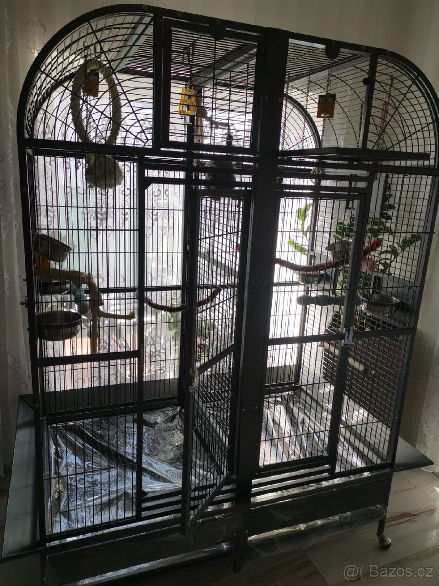 papoušky pouze komplet klec +2 papoušky - 7