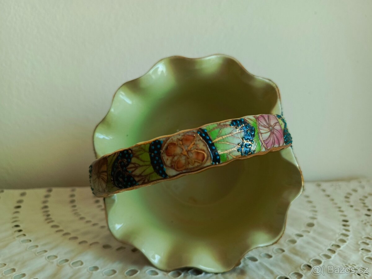 RETRO ČÍNSKÝ BOHATĚ ZDOBENÝ KOŠÍK S UCHEM - 7