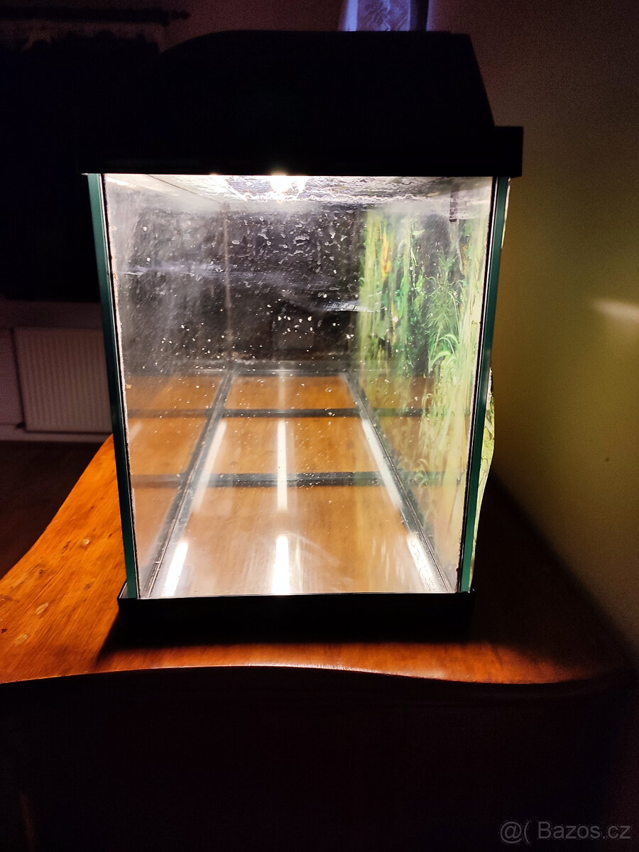 Akvárium cca 100x40x30cm + topení+příslušenství - 7