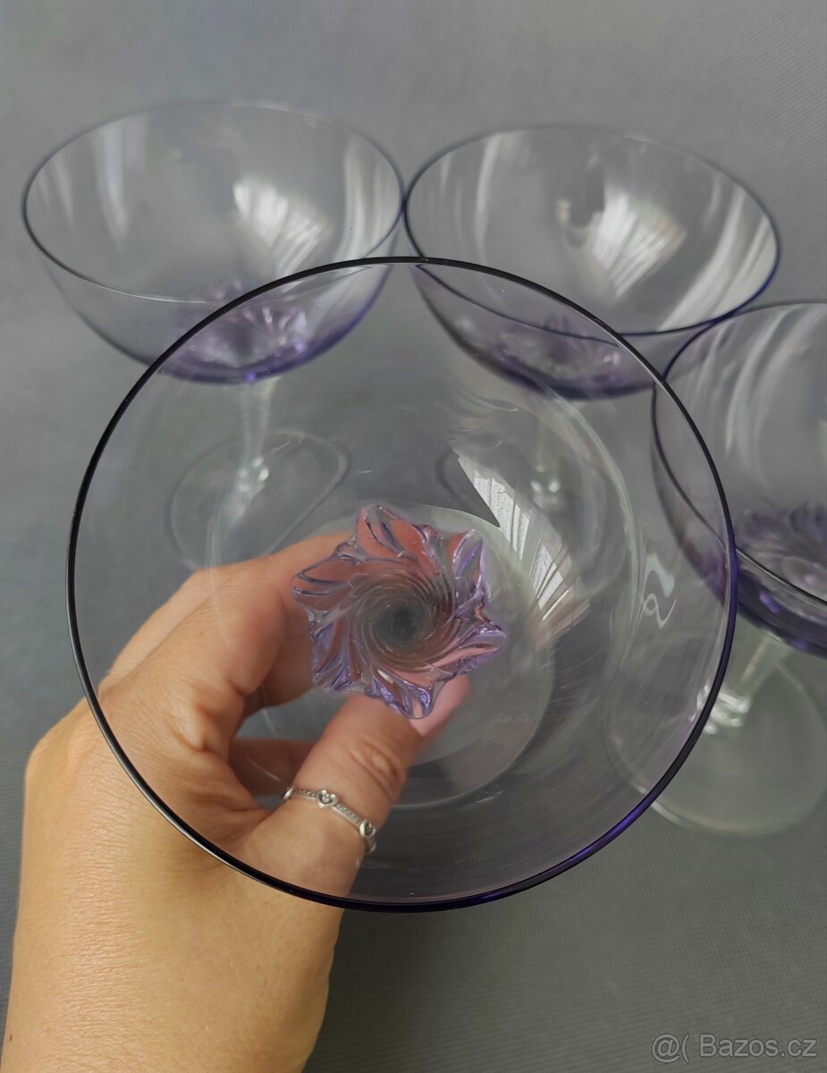 Krásná sada sklenic na sekt od Milana Meteláka - 7