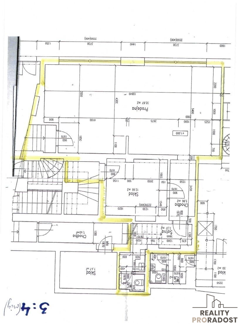 Pronájem komerčních prostor 90 m2 v centru, ul. Štefánikova - 7