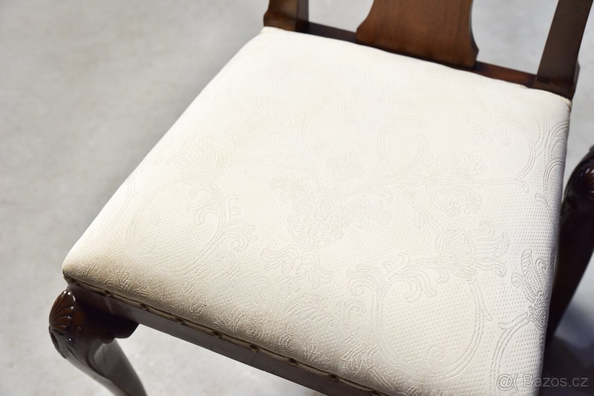 STAROŽITNÝ STŮL+ ŠEST ŽIDLÍ - OŘECHOVÉ DŘEVO - 7