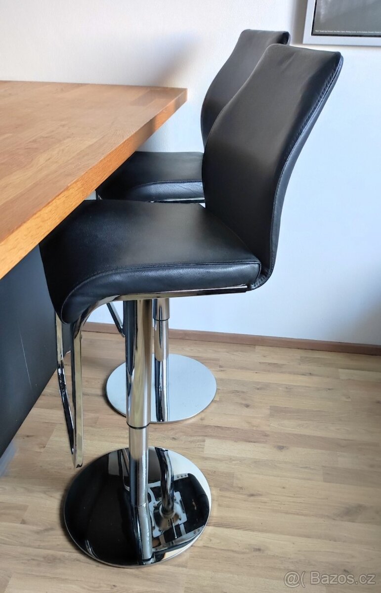 barová židle chrom/kůže - nepoškozené - 7