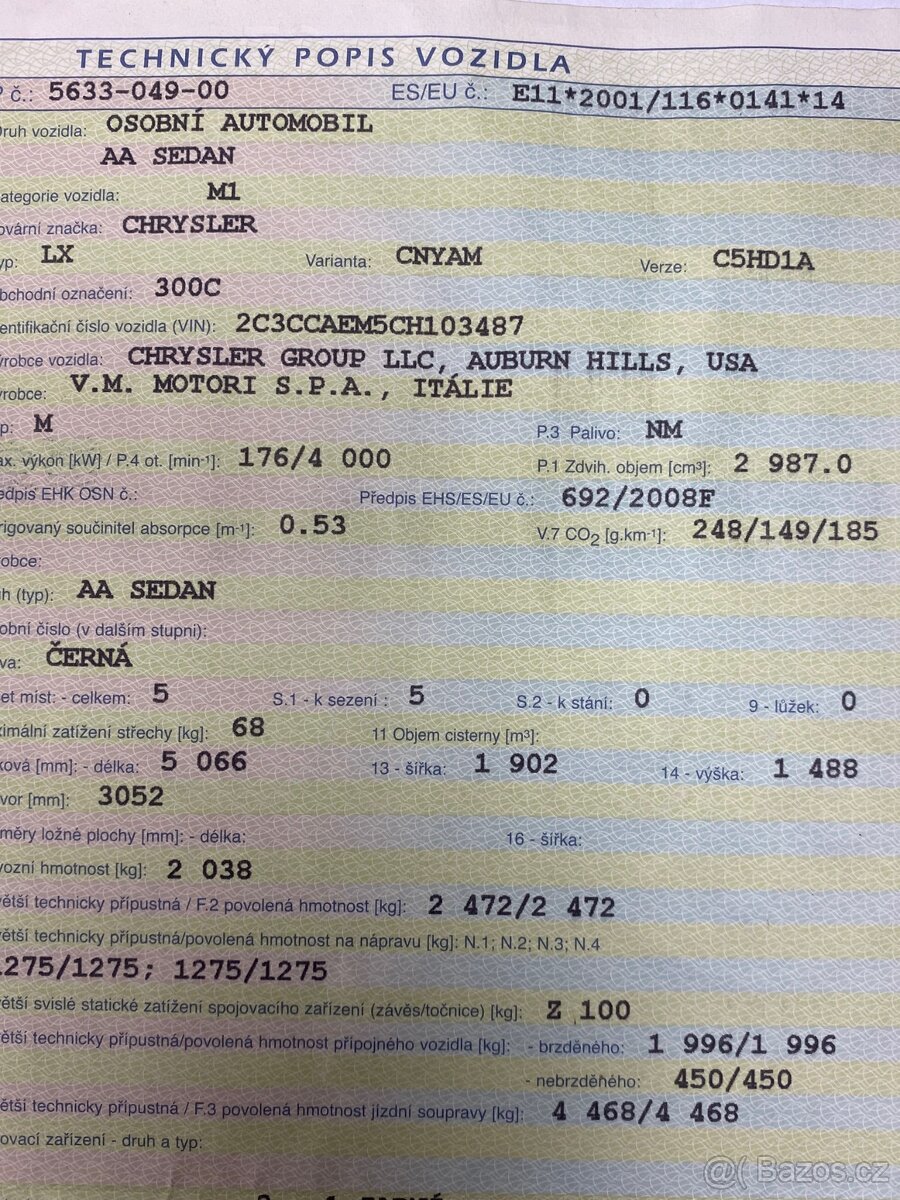 Chrysler 300C 3,0 V6 CRD 24V Automatic Platinum, r.v. 2012 - 7