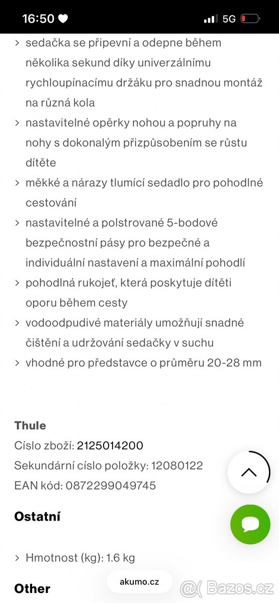 Přední Detska cyklosedacka thule se štítem - 7
