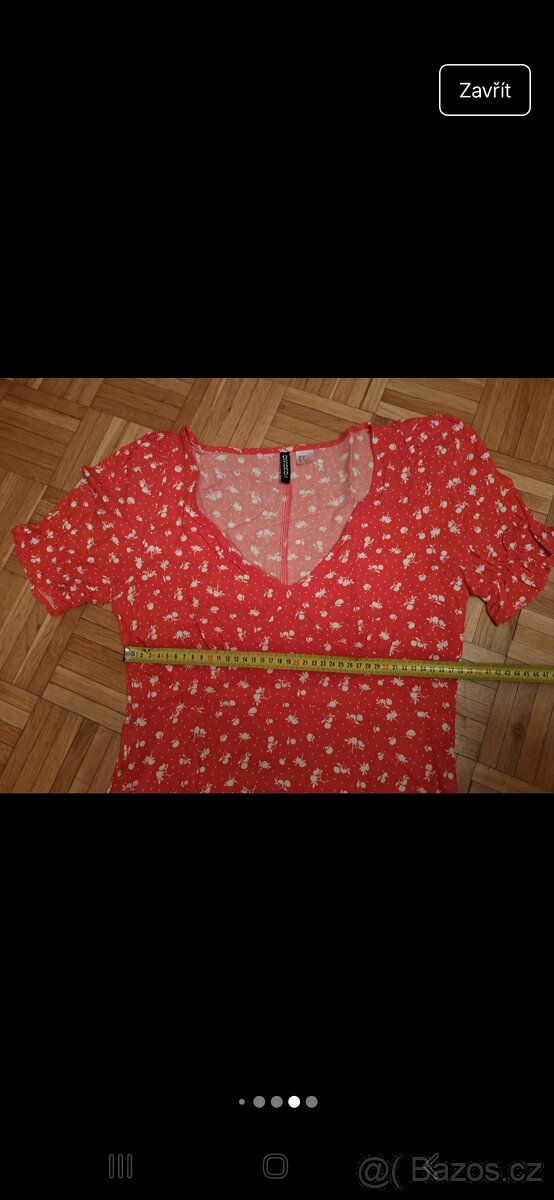 Zářivě červené letní minišaty Divided, 40,viskóza cena dohod - 7