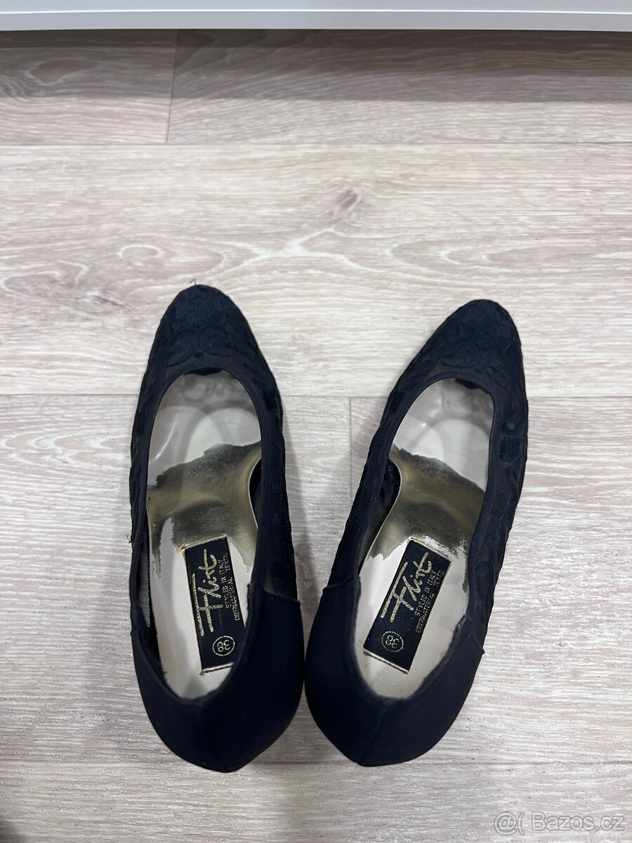 Černé lodičky 38 plesové síťovina - 7
