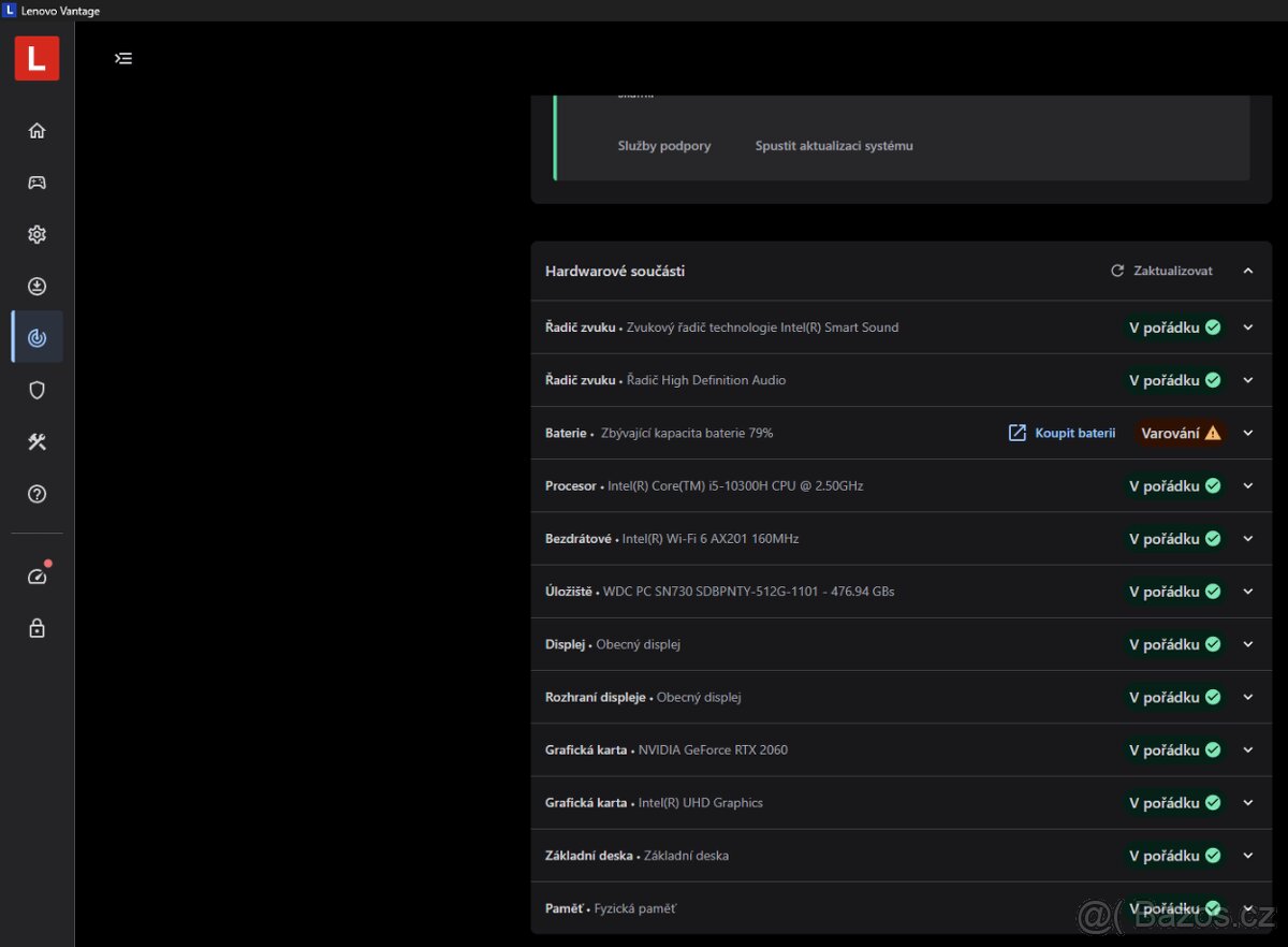 Herní notebook Lenovo Legion 5P-15IMH05H – RTX 2060 - 7