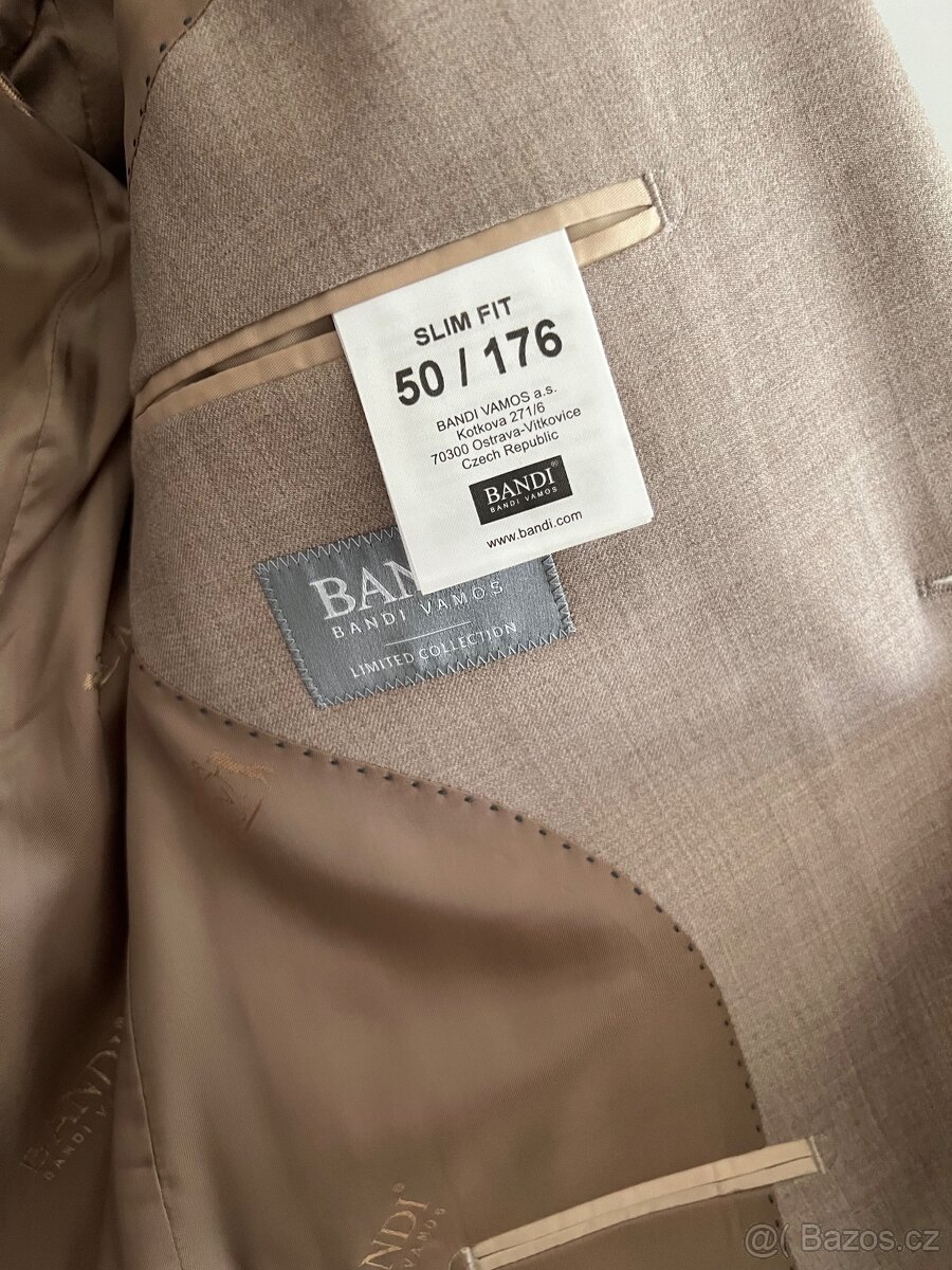 Pánský svatební oblek BANDI Pontarelli Sabbia (Slim Fit) - 7