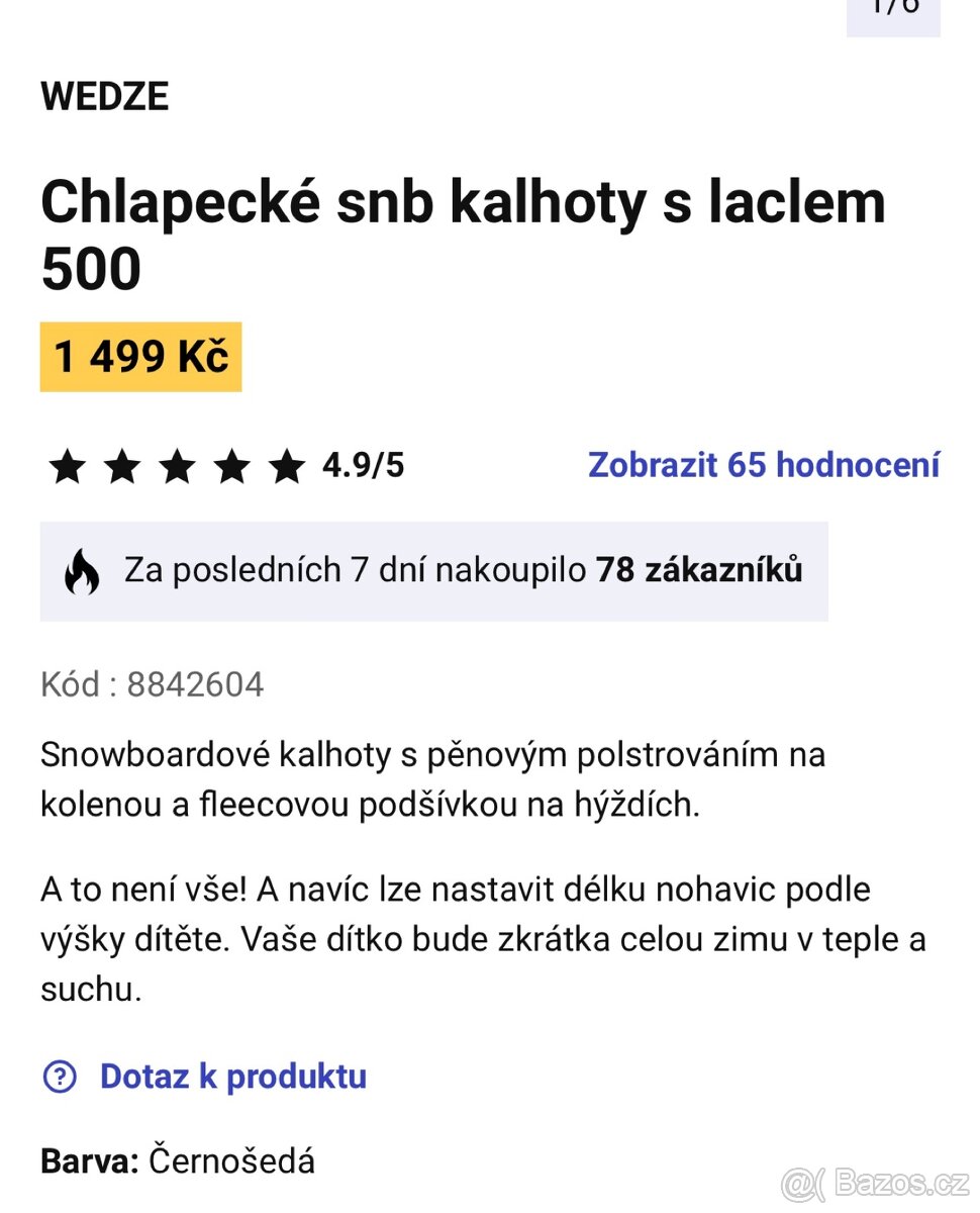 Dětské zimní lyžařské kalhoty - 8 let - 7