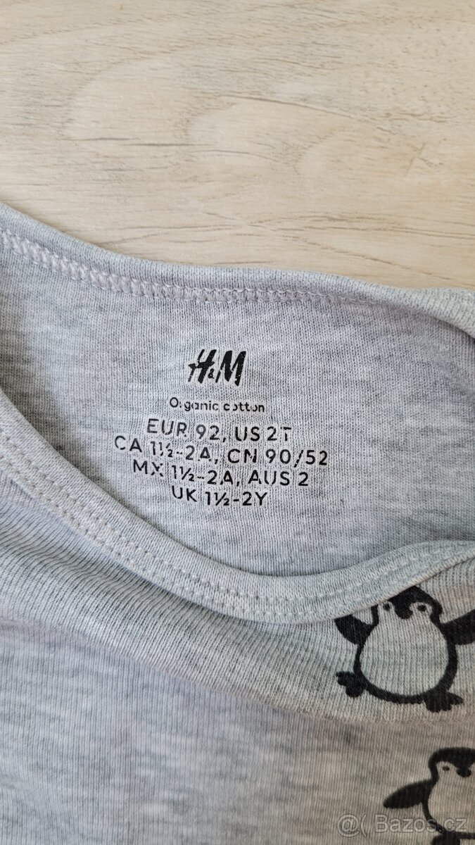 3 dětská body pro chlapečka, vel. 92, H&M - 7