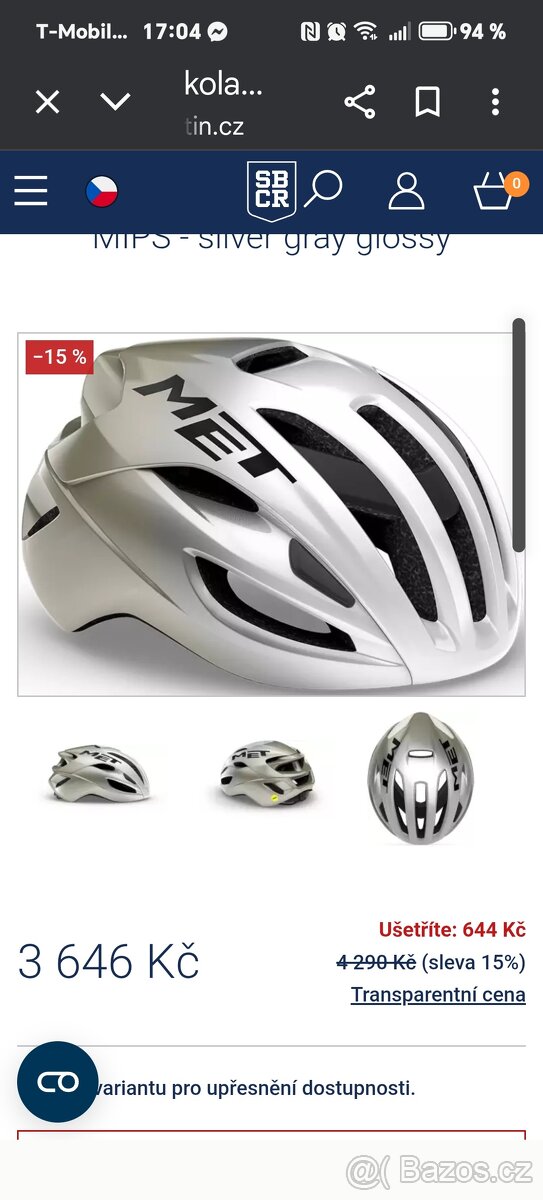 Prodám úplně nová cyklistická helma Met Rivale - 7