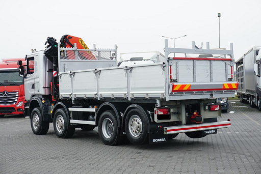 Scania G400 8x4 - třístranný sklápěč s hydraulickou rukou - 7