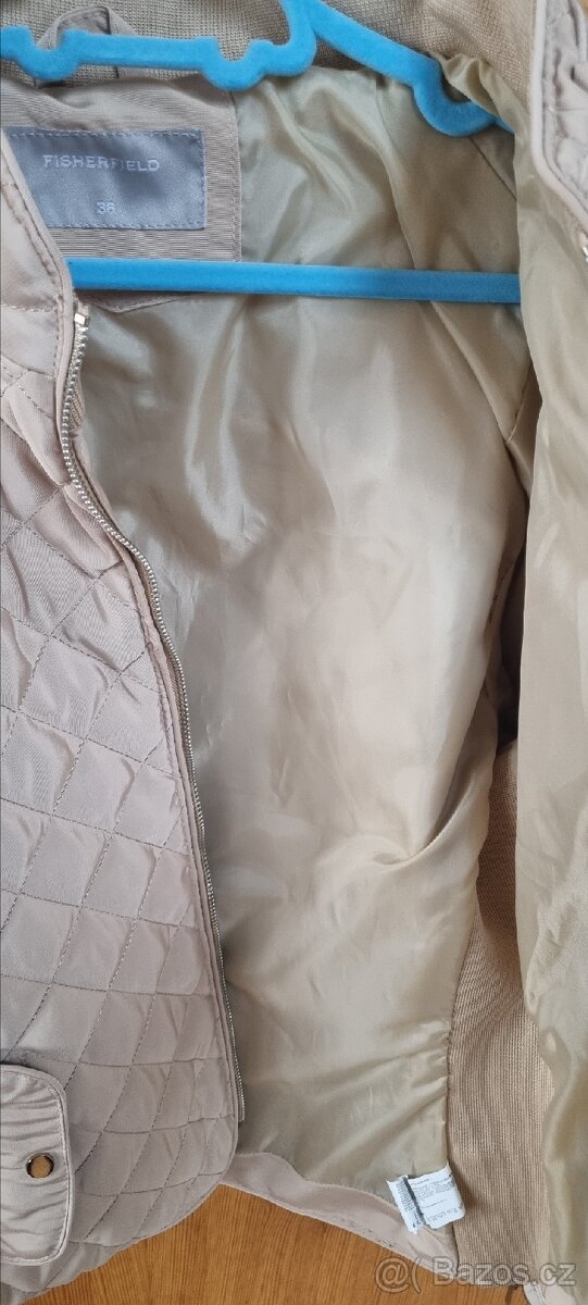 Dámská béžová prošívaná bunda - 7